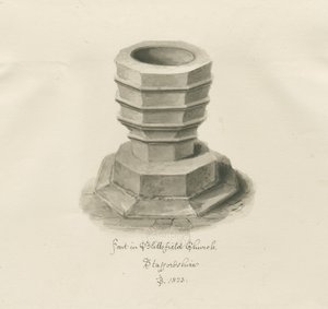 Fuente en la Iglesia de Blithfield de John Buckler
