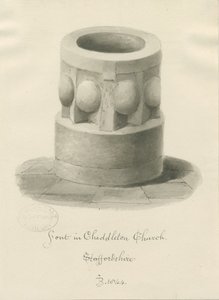 Fuente en la Iglesia de Cheddleton de John Buckler