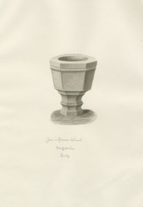 Fuente en la Iglesia de Grindon de John Buckler