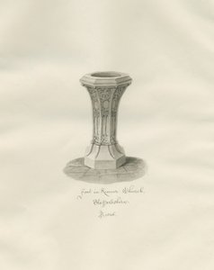 Pila Bautismal en la Iglesia de Kinver: dibujo en sepia de John Buckler