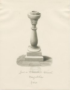 Pila bautismal en la Iglesia de Shareshill de John Buckler