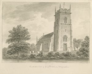 Iglesia de Haughton: dibujo en sepia de John Buckler
