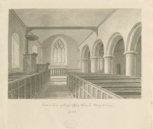 Interior de la Iglesia de High Offley de John Buckler