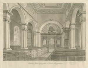 Interior de la Iglesia de Ingestre de John Buckler