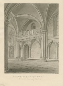 Interior de la Catedral de Lichfield - Entrada a la Corte Consistorial de John Buckler