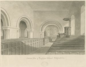 Interior de la Iglesia de Seighford de John Buckler