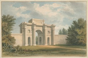 Leicestershire - Casa Gopsall - La Puerta, 1820 de John Buckler