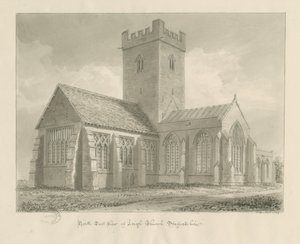 Iglesia de Leigh: dibujo en sepia de John Buckler