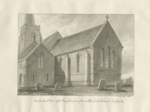 Lichfield - Presbiterio de la Iglesia de San Miguel: dibujo en sepia