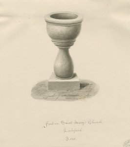 Lichfield - Fuente en la Iglesia de Santa María de John Buckler