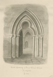 Lichfield - Puerta Sur de la Iglesia de San Chad de John Buckler