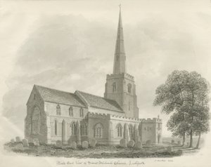 Lichfield - Iglesia de San Miguel: dibujo en sepia