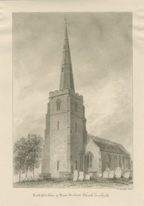 Lichfield - Iglesia de San Miguel: dibujo en sepia