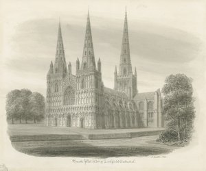 Catedral de Lichfield - Vista Suroeste de John Buckler