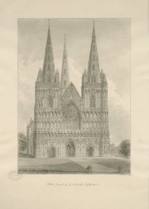 Catedral de Lichfield - Fachada Oeste de John Buckler