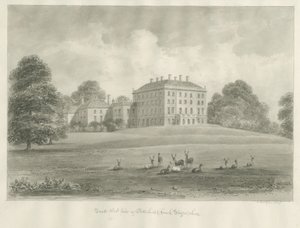 Patshull House: dibujo en sepia, 1847 de John Buckler