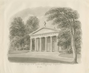 Shugborough - Templo Dórico: dibujo en sepia, 1842 de John Buckler