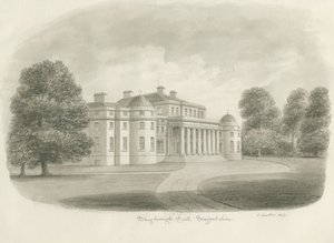 Salón Shugborough: dibujo en sepia, 1843 de John Buckler