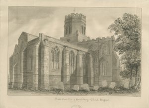 Stafford - Iglesia de St. Mary: dibujo en sepia, 1841