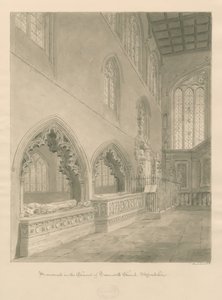 Iglesia de Tamworth - Monumentos: dibujo en sepia de John Buckler