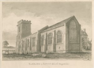 Iglesia de Tatenhill: dibujo en sepia de John Buckler