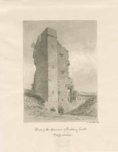 Castillo de Tutbury: dibujo en sepia