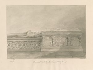 Iglesia de Uttoxeter - Tumbas de Thomas Kinnersley y de una mujer de John Buckler