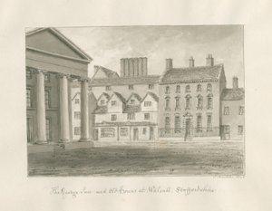 Walsall Town - The George Inn: dibujo a tinta sepia