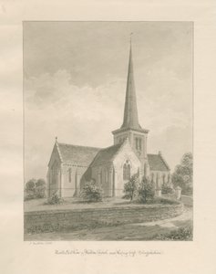 Iglesia de Walton-on-the-Hill: dibujo en sepia de John Buckler