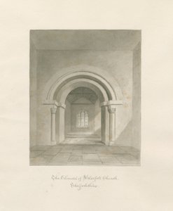 Iglesia de la Cascada - Interior del Presbiterio: dibujo en sepia, 1847 de John Buckler