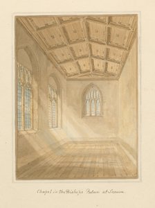 Wiltshire - Sarum - Interior de la capilla en el Palacio del Obispo, 1800 de John Buckler