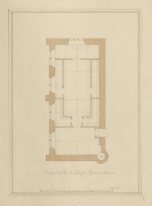Wiltshire - Sarum - Plano del Palacio del Obispo de John Buckler
