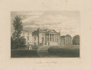 Wiltshire - Stourhead - Mansión: grabado de John Buckler
