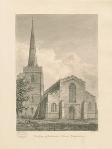 Iglesia de Wolstanton: dibujo en sepia