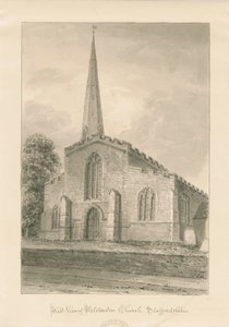 Iglesia de Wolstanton: dibujo en sepia de John Buckler