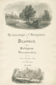 Worcestershire - Página de título para portafolio de trabajo de John y J. C. Buckler de John Buckler