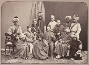 Oficiales británicos y nativos, 5º Regimiento de Infantería, Fuerza Fronteriza de Punjab de John Burke