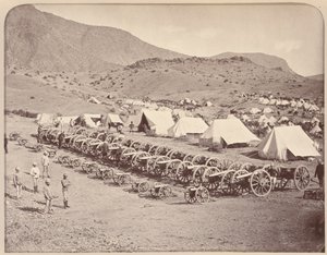 Cañones capturados de Ali Musjid estacionados en las Alturas de Shergai