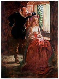 El Sr. Brisk y Misericordia de El progreso del peregrino de este mundo al venidero por John Bunyan (1628-1688) Ilustración de Byam Shaw (1872-1919), el Sr. Brisk corteja a Misericordia hasta que descubre su de John Byam Liston Shaw