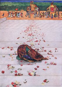 Canción del esclavo devoto, ilustración de "El jardín de Kama" de John Byam Liston Shaw