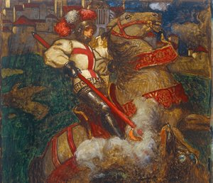 San Jorge matando al dragón, 1908 de John Byam Liston Shaw