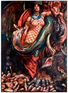 "Sin embargo, estaba gobernado por una mujer" de "El progreso del peregrino de este mundo, al que está por venir" de John Bunyan de John Byam Liston Shaw