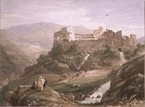 Paisaje italiano, con monasterio