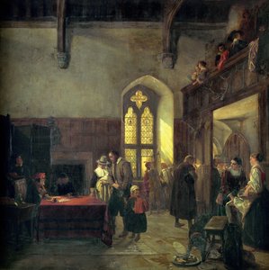 Día de renta en Haddon Hall de John Callcott Horsley