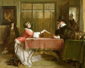 La sala privada del banquero, negociando un préstamo, 1870 de John Callcott Horsley