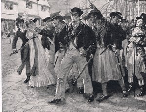 Amotinados navales en tierra, ilustración de 