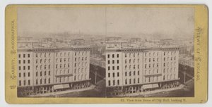 Vista estereográfica desde la cúpula del Ayuntamiento mirando hacia el norte, antes del incendio de Chicago de 1871 de John Carbutt