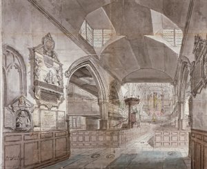 Iglesia de San Giles sin Cripplegate, Ciudad de Londres, 1781 de John Carter