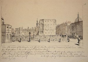 Vista de los restos de la antigua prisión de Newgate