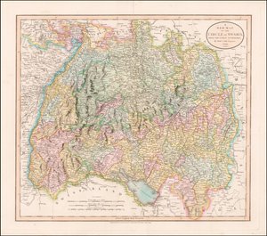 Mapa de Suabia de 1799 por John Cary